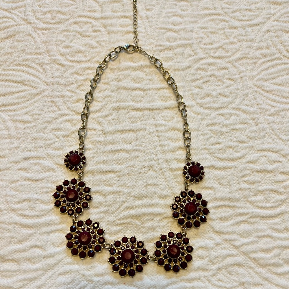 Burgundy Statement Necklace